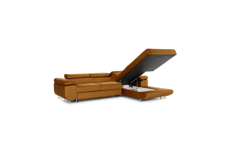 Klinka Bäddsoffa med Divan Höger - Läder/Grå - Möbler - Soffa - Bäddsoffa