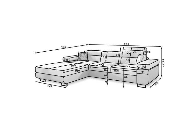 Klinka Bäddsoffa med Divan Vänster - Beige - Möbler - Soffa - Bäddsoffa