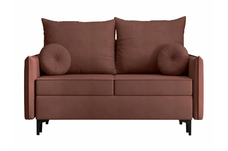 Knocklong 2-sits Bäddsoffa 129x140 cm med Förvaring i Sammet, Terrakotta