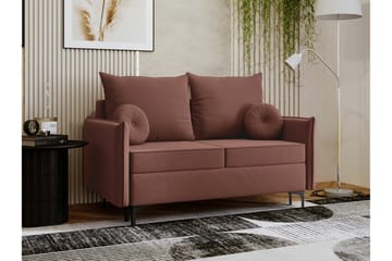 Knocklong 2-sits Bäddsoffa 129x140 cm med Förvaring i Sammet - Terrakotta - Möbler - Soffa - Bäddsoffa
