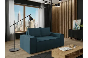 Knocklong 2-sits Bäddsoffa 132x152 cm med Förvaring i Manchestertyg - Blå - Möbler - Soffa - Bäddsoffa