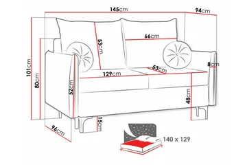 Knocklong 2-sits Bäddsoffa - Gul - Möbler - Soffa - Bäddsoffa