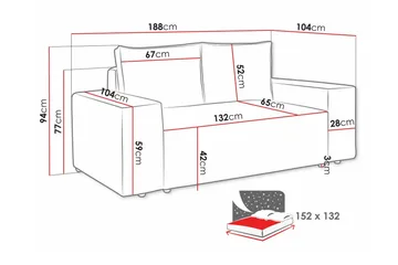 Knocklong 2-sits Bäddsoffa - Ljusgrå - Möbler - Soffa - Bäddsoffa