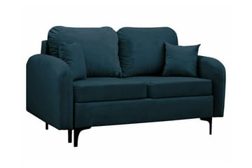 Knocklong 2-sits Bäddsoffa med Förvaring och Rundade Armstöd i Sammet - Blå - Möbler - Soffa - Bäddsoffa