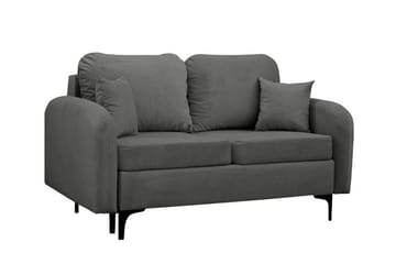 Knocklong 2-sits Bäddsoffa med Rundade Armstöd i Sammet - Grå - Möbler - Soffa - Bäddsoffa