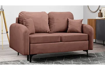 Knocklong 2-sits Bäddsoffa med Rundade Armstöd i Tyg - Terrakotta - Möbler - Soffa - Bäddsoffa