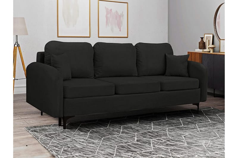 Knocklong 2-sits Bäddsoffa NO_BRAND Black - Möbler - Soffa - Bäddsoffa