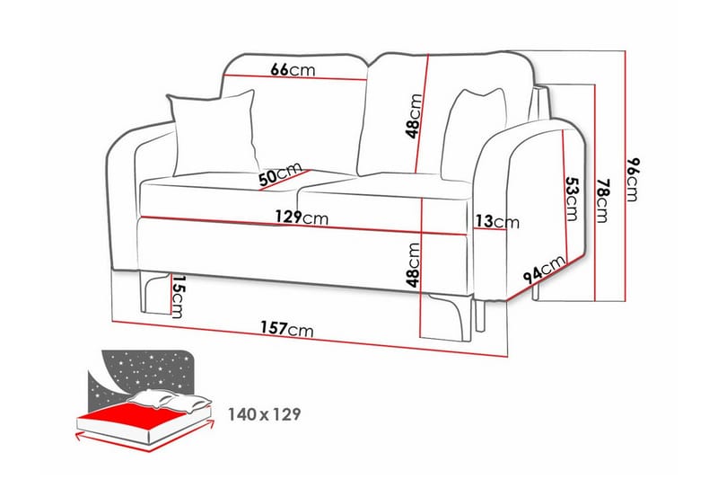 Knocklong 2-sits Bäddsoffa NO_BRAND Dark blue - Möbler - Soffa - Bäddsoffa