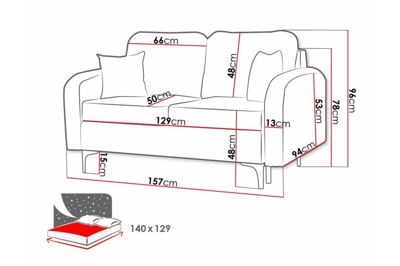 Knocklong 2-sits Bäddsoffa - Bäddsoffa - Bäddsoffa 2 sits