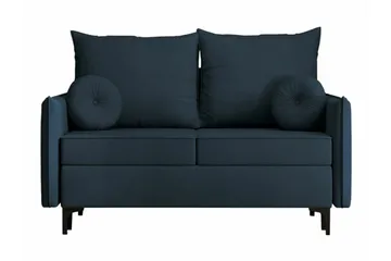 Knocklong 2-sits Längsbäddad Bäddsoffa 129x140 cm med Förvaring i Sammet - Blå - Möbler - Soffa - Bäddsoffa