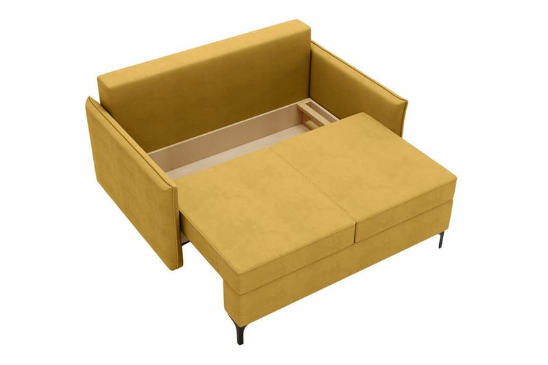 Knocklong 2-sits Längsbäddad Bäddsoffa 129x140 cm med Förvaring i Sammet - Grön - Möbler - Soffa - Bäddsoffa