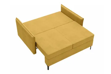 Knocklong 2-sits Längsbäddad Bäddsoffa 129x140 cm med Förvaring i Sammet - Grön - Möbler - Soffa - Bäddsoffa