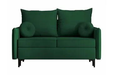 Knocklong 2-sits Längsbäddad Bäddsoffa 129x140 cm med Förvaring i Sammet - Grön - Möbler - Soffa - Bäddsoffa
