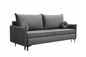 Knocklong 2-sits Längsbäddad Bäddsoffa 140x200 cm med Förvaring i Sammet - Grå - Möbler - Soffa - Bäddsoffa