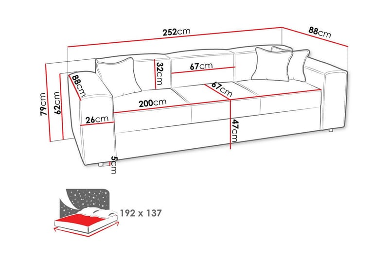 Knocklong 3-sits Bäddsoffa - Bäddsoffa - Bäddsoffa 3 sits