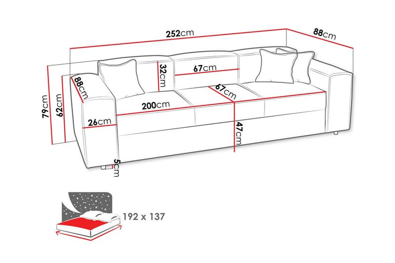 Knocklong 3-sits Bäddsoffa - Bäddsoffa - Bäddsoffa 3 sits