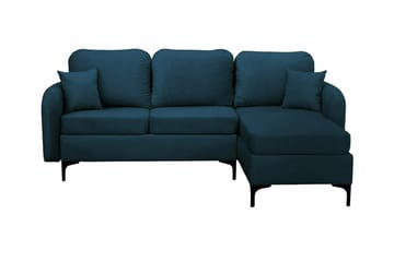 Knocklong 3-sits Höger Bäddsoffa 125x200 cm med Förvaring i Sammet - Blå - Möbler - Soffa - Bäddsoffa