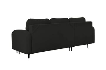 Knocklong 3-sits Höger Bäddsoffa 125x200 cm med Förvaring i Tyg - Svart - Möbler - Soffa - Bäddsoffa