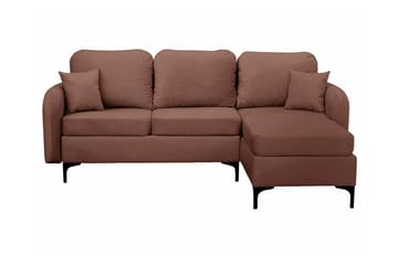 Knocklong 3-sits Höger Hörnbäddsoffa 125x200 cm med Förvaring i Tyg - Terrakotta - Möbler - Soffa - Bäddsoffa