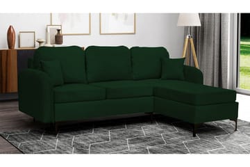 Knocklong 3-sits Höger Hörnbäddsoffa med Divan i Sammet - Grön - Möbler - Soffa - Bäddsoffa