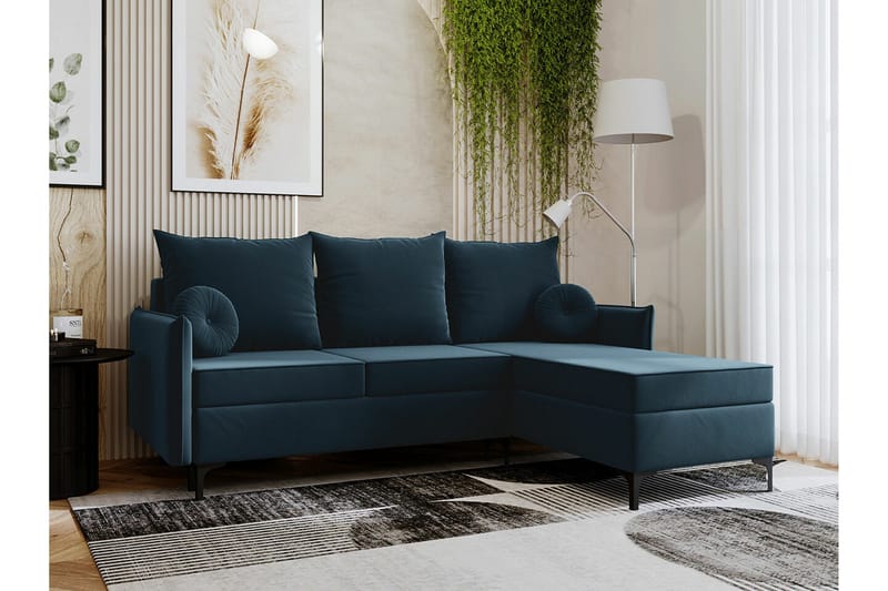 Knocklong 3-sits Hörnbäddsoffa - Blå - Möbler - Soffa - Bäddsoffa