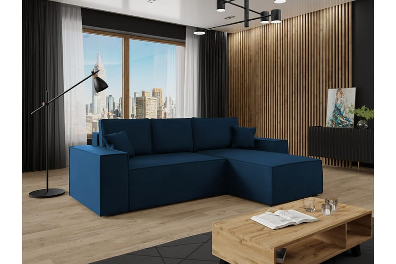 Knocklong 3-sits Hörnbäddsoffa - Blå - Möbler - Soffa - Bäddsoffa