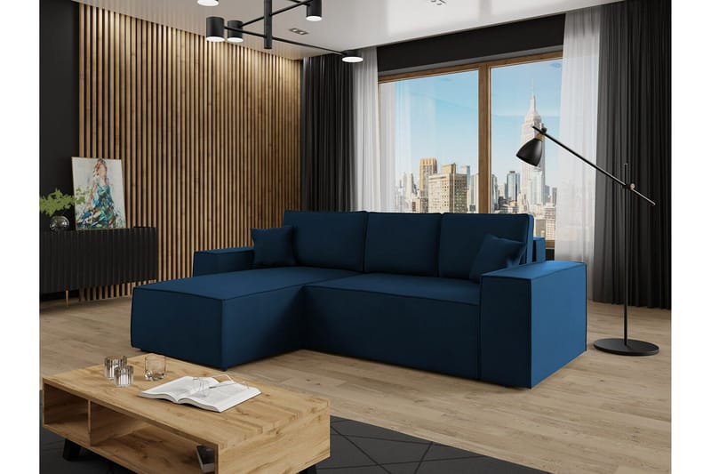 Knocklong 3-sits Hörnbäddsoffa - Blå - Möbler - Soffa - Bäddsoffa