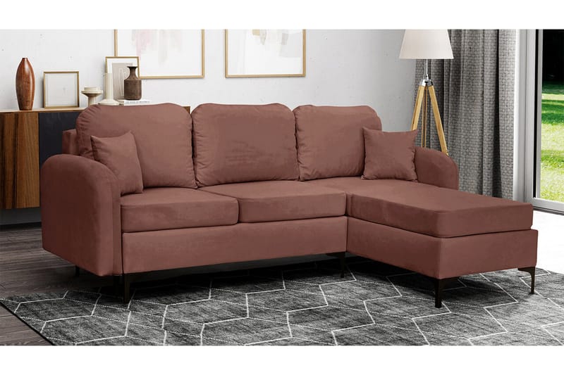 Knocklong 3-sits Hörnbäddsoffa Brown - Möbler - Soffa - Bäddsoffa