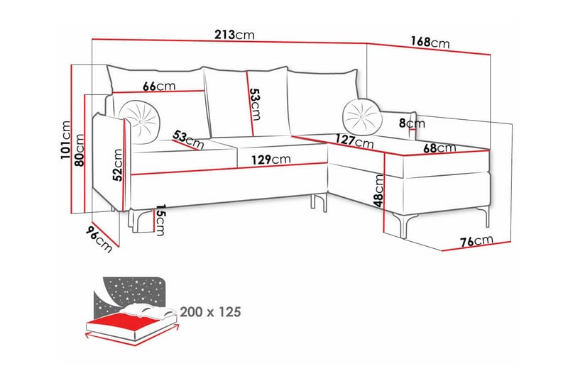Knocklong 3-sits Hörnbäddsoffa - Cream - Möbler - Soffa - Bäddsoffa