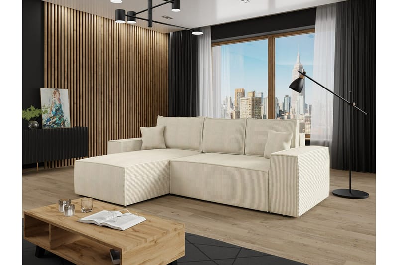 Knocklong 3-sits Hörnbäddsoffa - Cream - Möbler - Soffa - Bäddsoffa