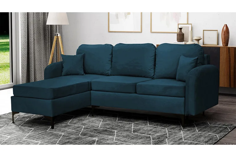 Knocklong 3-sits Hörnbäddsoffa Dark blue - Möbler - Soffa - Bäddsoffa