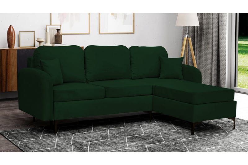 Knocklong 3-sits Hörnbäddsoffa Dark green - Möbler - Soffa - Bäddsoffa