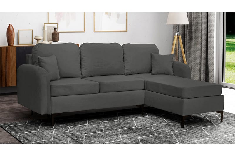 Knocklong 3-sits Hörnbäddsoffa Dark grey - Möbler - Soffa - Bäddsoffa