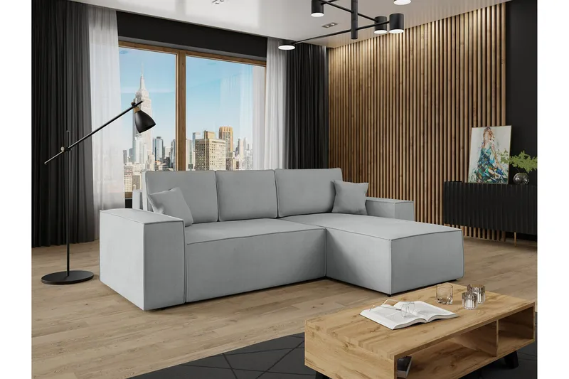 Knocklong 3-sits Hörnbäddsoffa - Grå - Möbler - Soffa - Bäddsoffa