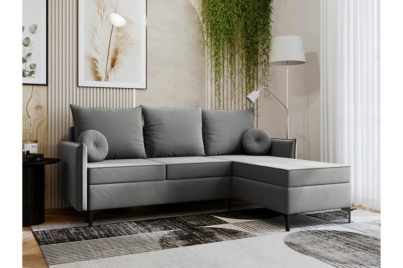 Knocklong 3-sits Hörnbäddsoffa - Grå - Möbler - Soffa - Bäddsoffa