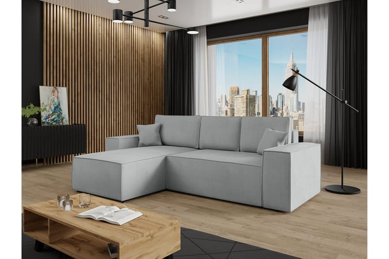 Knocklong 3-sits Hörnbäddsoffa - Grå - Möbler - Soffa - Bäddsoffa