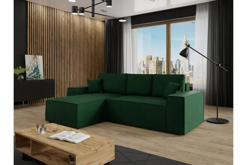 Knocklong 3-sits Hörnbäddsoffa - Grön - Möbler - Soffa - Bäddsoffa