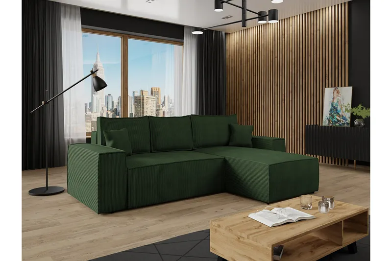 Knocklong 3-sits Hörnbäddsoffa - Grön - Möbler - Soffa - Bäddsoffa