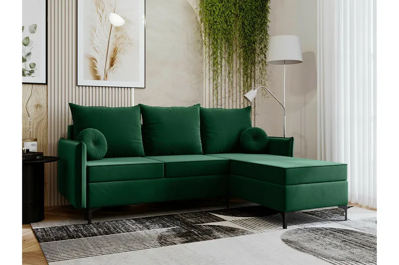Knocklong 3-sits Hörnbäddsoffa - Grön - Möbler - Soffa - Bäddsoffa
