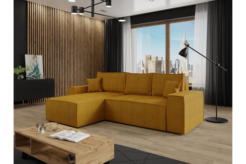 Knocklong 3-sits Hörnbäddsoffa - Gul - Möbler - Soffa - Bäddsoffa