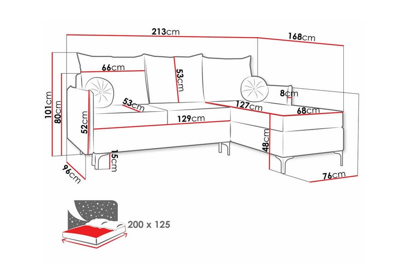 Knocklong 3-sits Hörnbäddsoffa - Gul - Bäddsoffa - Hörnbäddsoffa