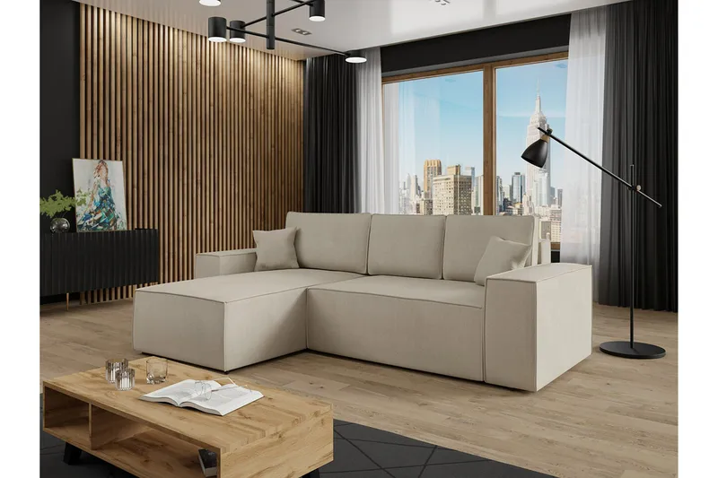 Knocklong 3-sits Hörnbäddsoffa - Ljusbrun - Möbler - Soffa - Bäddsoffa