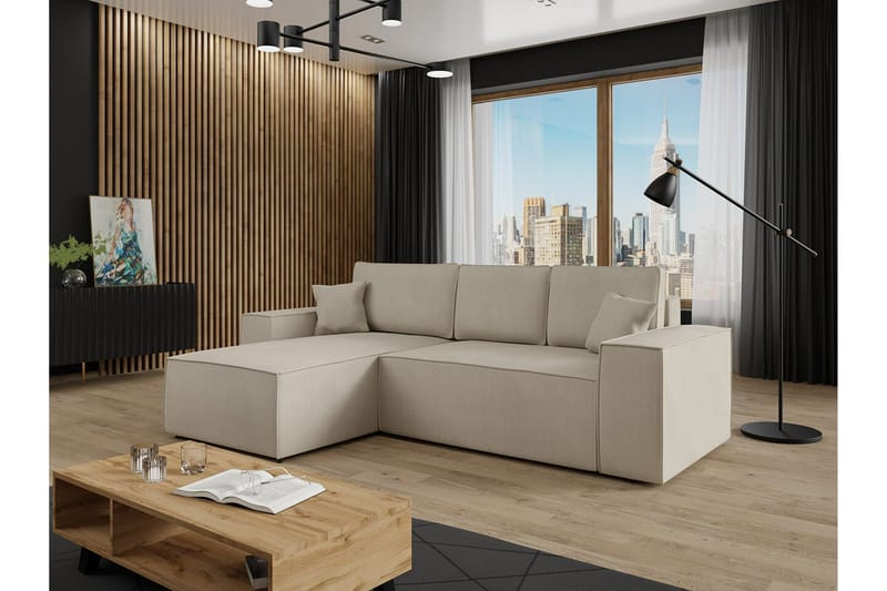 Knocklong 3-sits Hörnbäddsoffa - Ljusbrun - Möbler - Soffa - Bäddsoffa