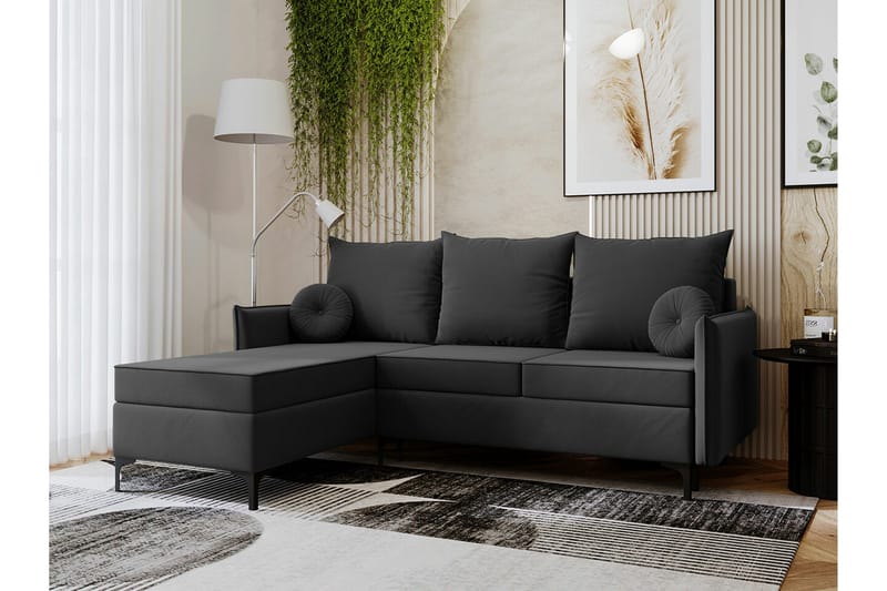 Knocklong 3-sits Hörnbäddsoffa - Mörkgrå - Möbler - Soffa - Bäddsoffa