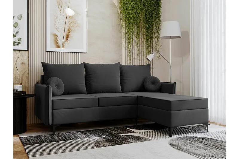 Knocklong 3-sits Hörnbäddsoffa - Mörkgrå - Möbler - Soffa - Bäddsoffa