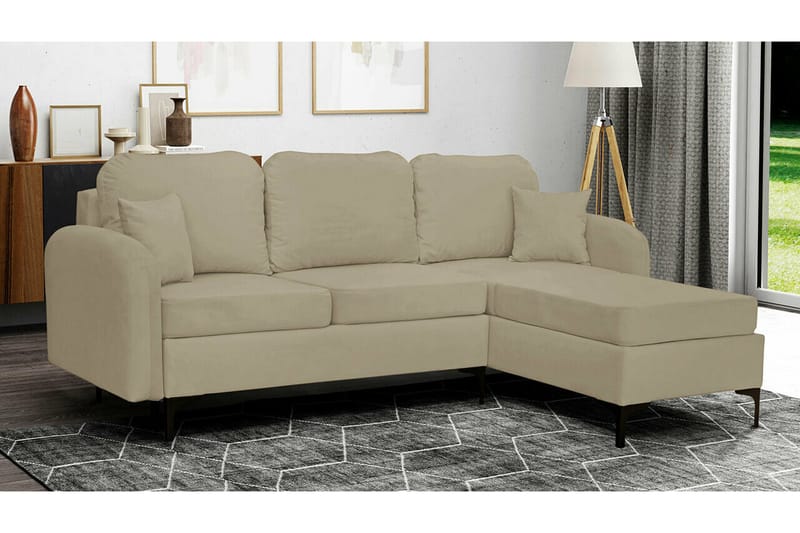 Knocklong 3-sits Hörnbäddsoffa NO_BRAND beige - Möbler - Soffa - Bäddsoffa