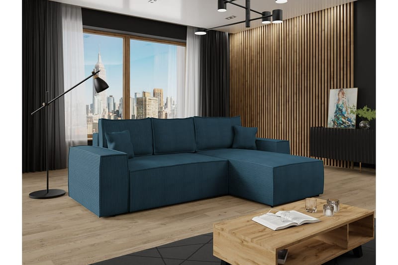 Knocklong 3-sits Hörnbäddsoffa NO_BRAND blue - Möbler - Soffa - Bäddsoffa