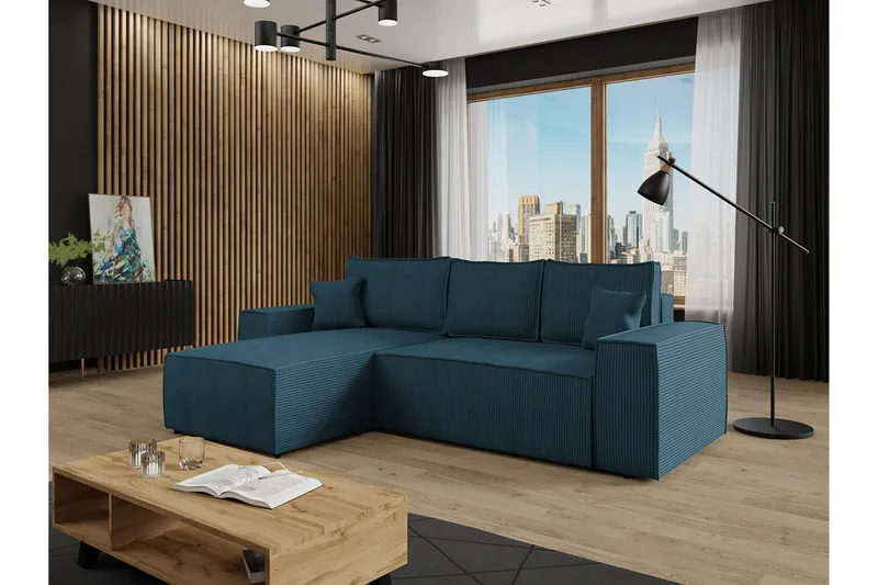 Knocklong 3-sits Hörnbäddsoffa NO_BRAND blue - Möbler - Soffa - Bäddsoffa