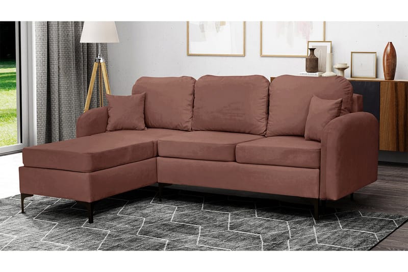 Knocklong 3-sits Hörnbäddsoffa NO_BRAND Brown - Möbler - Soffa - Bäddsoffa