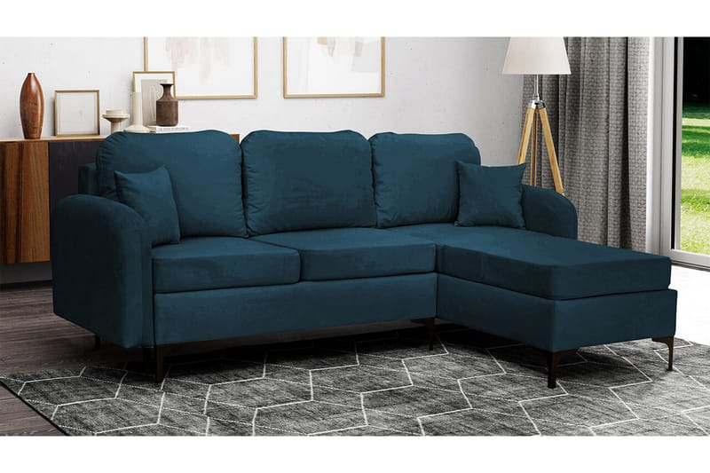 Knocklong 3-sits Hörnbäddsoffa NO_BRAND Dark blue - Möbler - Soffa - Bäddsoffa